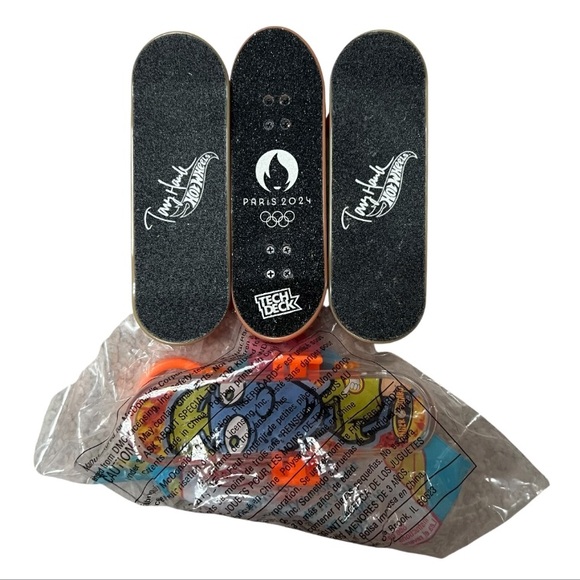 Hot Wheels Other - Tony Hawk Hot Wheels, Hoefler Paris 2024 & McDonald's Mini Finger Skateboard